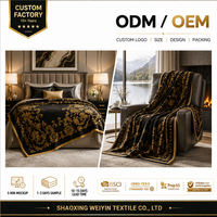 Plaid en flanelle polaire imprimé mandala noir et or de luxe, design personnalisé, doux et moelleux, pour canapé et lit, idéal pour cadeaux en gros