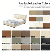 Cadre de lit confortable en cuir véritable, style minimaliste moderne, luxe, taille King & Queen, meubles de chambre à coucher en bois