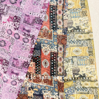 Tissu en fil mélangé lurex métallique imprimé patchwork bohème ethnique, résistant aux plis et respirant, pour vêtements et robes féminines