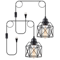 Lámpara de Techo LED de Estilo Nórdico Retro, Lámpara de Araña Personalizada para Bar, Pasillo o Dormitorio, para Hogar u Oficina, Base de Hierro