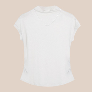 Camiseta de manga corta de ácido acético para <span class=keywords><strong>mujer</strong></span>, novedad de verano 2025, <span class=keywords><strong>camisa</strong></span> dorada fina con aspecto de hombro de una línea de <span class=keywords><strong>Color</strong></span> sólido a la moda - Product Image 2