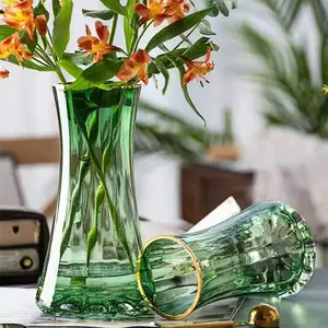 זהב-ציור creative זכוכית אגרטל מים מתורבתות פרחים נורדי נטו אדום סלון פרח הסדר כלי זכוכית
