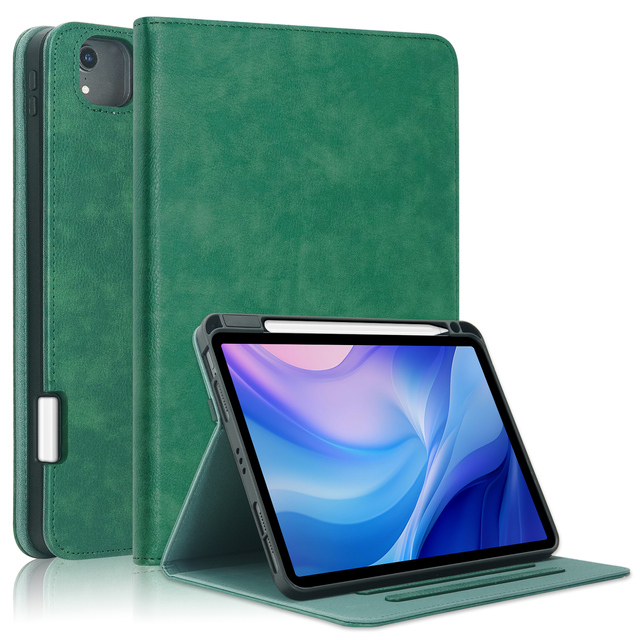 Three Viewing Angles TPU Bumper PU Leather Pen Holder Sleep Wake Tablet Protective Case For iPad Air 13 2024/Pro 12.9 2022/2021