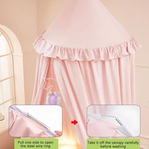 Dôme suspendu rond pour chambre d'enfant, décoration de chambre de princesse pour bébés et tout-petits, fabriqué en Indonésie - Product Image 4