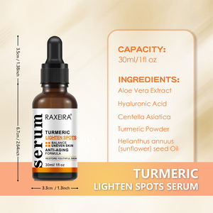 Suero facial de cúrcuma de etiqueta privada Hidratante Vitamina Vc Cúrcuma Aclarar Corrector de manchas oscuras Suero facial - Product Image 6