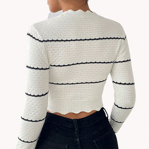 เสื้อไหมพรมแขนยาวลายทาง รุ่นใหม่ล่าสุดสำหรับฤดูใบไม้ร่วงและฤดูหนาว สไตล์ลำลองแฟชั่นอเนกประสงค์ - Product Image 3