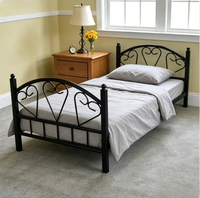 Lit double en fer en forme de cœur pour dortoir, idéal pour économiser de l'espace, pour chambre à coucher, appartement et hôtel (tailles King et Queen disponibles)