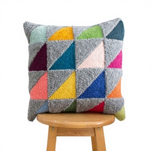 Tufted Boho Wool Cushion Cover By <b>Indian</b> Textiles H/L Handwoven Decorative <b>Throw</b> Pillow Luxury Boho Pillow - Product Image 1