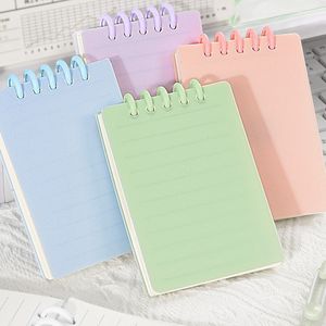 Mini carnet de notes de poche A7 rechargeable, reliure spirale PP, 80 feuilles, palette de couleurs Morandi, couverture en carton blanc, utilisation promotionnelle - Product Image 1