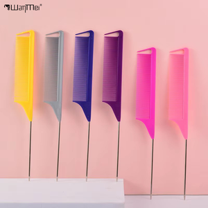 Pettini per Parrucchieri Wanmei con Logo Personalizzato, Pettini Rosa per Separare i Capelli, Tintura e Intrecciatura, Pettine a Coda di Topo per Acconciature Afro e Meches - Product Image 1