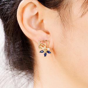 Orecchini a polsino floreali da donna, a forma di marquise, con design a fiore, eleganti per l'uso quotidiano, gioielli alla moda - Product Image 2