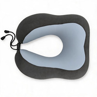 Oreiller de voyage ergonomique en mousse à mémoire de forme, portable, en forme de U, personnalisable, pour avion, avec masque pour les yeux et bouchons d'oreilles