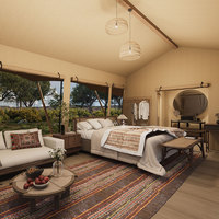Tente de Glamping Modulaire en Acier Préfabriqué ResortReady à Installation Rapide, Luxe, Imperméable, 4 Saisons, Spacieuse et Confortable pour Famille, avec Salle de Bain Intégrée