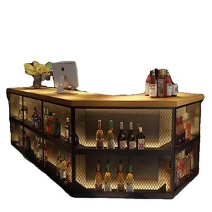 Petit comptoir de style industriel Table en maille de fer Bureau de <span class=keywords><strong>réception</strong></span> pour hôtel <span class=keywords><strong>Réception</strong></span> Restaurant Bar Corner Store ou BBQ Traiteur - Product Image 5