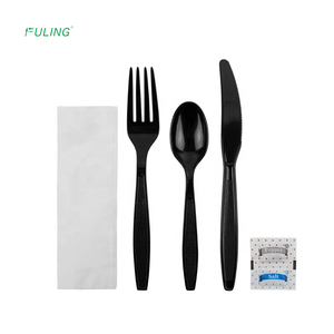 Peso Medio negro de plástico <span class=keywords><strong>desechables</strong></span> horquillas de utensilios <span class=keywords><strong>cubiertos</strong></span> proveedor - Product Image 5