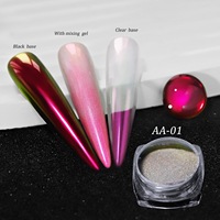 Nail Art Acrylique Poudre pour Ongles Laser Effet Holographique Manucure Pigment Nail Magic Mirror Powder