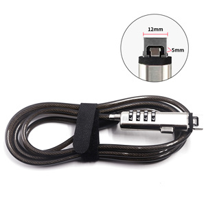 Phụ Kiện Máy Tính 5Mm Cáp An Ninh Kết Hợp Máy Tính Xách Tay Khóa Kẽm Hợp Kim 4 Quay Số Mật Khẩu Khóa <span class=keywords><strong>Key</strong></span> <span class=keywords><strong>Lock</strong></span> Cho HP Dell Máy Tính Xách Tay - Product Image 5