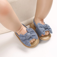 Chaussures de marche d'été pour bébés de 0 à 1 an Chaussures de princesse à nœud mignon Chaussures respirantes pour bébés