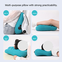 Coussin de soutien lombaire gonflable en forme de U pour chaise de bureau et siège de voiture, coussin de massage, matériau en polyester de couleur unie