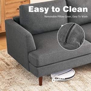 Comfy Cloud 2-<b>Seat</b> Mid for Century Fabric <b>Sofa</b> Deep <b>Seat</b> Couch with Removable Upholstered <b>Cushion</b> <b>Cover</b> for Living Room or Villa - Product Image 5