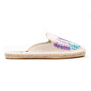 <span class=keywords><strong>Espadrilles</strong></span> ouvertes en jute brodée de fleurs pour femme, chaussures décontractées à enfiler, semelle confortable, 1 paire - Product Image 2