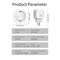 Prise intelligente Wi-Fi SIXWGH en gros pour l'UE (norme Schuko) 16A 20A, compatible Tuya Smart Life, commande vocale Alice Alexa, surveillance de la consommation électrique