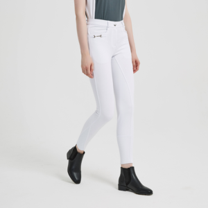 Pantalones de Montar Blancos de Alta Gama para Mujer, Personalizados, con Costuras Modernas, Elásticos y con Silicona para Productos Ecuestres, Se Pueden Personalizar - Product Image 2