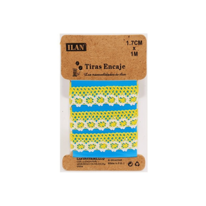 Cinturini in pizzo Ilan 1,7 cm x 1 m gialli per decorazioni artigianali - Product Image 1