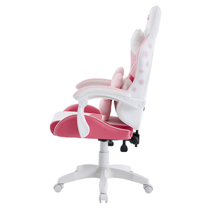 Silla <span class=keywords><strong>Gamer</strong></span> Moderna y Encantadora en Rosa y Blanco, Silla <span class=keywords><strong>Gamer</strong></span> con Acolchado Bonito y Adorable para Mujeres, Almohada en Forma de Corazón, Silla de Juego Elegante - Product Image 5
