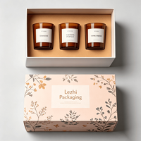Boîte d'emballage de luxe de haute qualité avec logo personnalisé pour coffret cadeau de trois bougies, boîte d'emballage pour kit cosmétique, boîte en papier