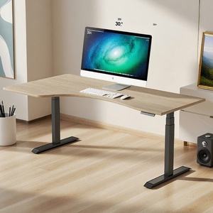 Premium Wooden Sit to Stand <b>Desk</b> Electric Motorized Rising <b>Desk</b> With <b>Solid</b> <b>Wood</b> <b>Top</b> for Healthy Working Sit and Stand <b>Desk</b> - Product Image 1