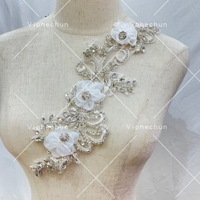 Strass en cristal en forme de feuille d'or de haute qualité, technique thermocollante, patch appliqué pour fleurs de mariée, vêtements et sacs