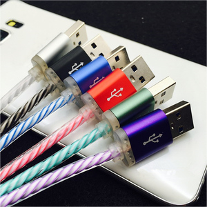 Câble de téléphone LED lumineux à charge rapide Micro USB et Type-C de 1,8 m avec gaine en nylon renforcée et LED clignotantes multicolores - Product Image 2