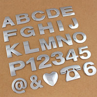 3D Metal DIY letras alfabeto corazón estrella número emblema Cromo Negro coche pegatina Digital insignia Logo accesorios motocicleta