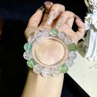 Bracelet en cristal de fluorite verte naturelle en forme de cube de sucre, nouveau style chinois, tendance virale, bracelet en cristal blanc, vente en gros