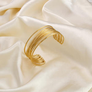 Stainless Steel Geometric Choker And <b>Bracelet</b> <b>Set</b> 18K Gold Plated U Shape Party Jewelry For Women - Product Image 3