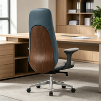 Chaise de bureau de luxe en placage de noyer de style mi-siècle, ergonomique et moderne, pour cadre commercial, vente en gros