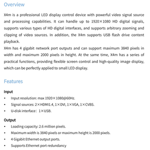 Bộ xử lý <span class=keywords><strong>video</strong></span> colorlight x4m với màn hình hiển thị LED 2.6 triệu pixel Màn hình đủ màu, màn hình lớn hỗ trợ phát lại <span class=keywords><strong>USB</strong></span> - Product Image 2