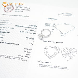 Anillo de Compromiso y Matrimonio Personalizado de Oro Real de 14K con Diamante Cultivado en Laboratorio de Corte Corazón de 3ct, Certificado IGI, para Mujer y Pareja - Product Image 6