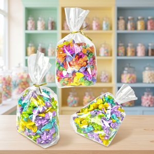 Bolsas de celofán ODM de fábrica para dulces y regalos, con fuelle lateral, sellado térmico, cierre de seguridad, para leche, ensalada y fiestas de cumpleaños - Product Image 2