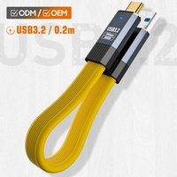Nouveau câble USB3.2 QC 30W 10 Gbps flexible à circuit imprimé (FPC) de type C avec gaine TPE pour la charge rapide des téléphones et appareils photo