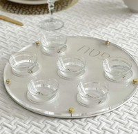 RAY YI vente en gros de plaques de seder en acrylique Judaica personnalisées pour la Pâque juive ronde/hexagonale décoration de fête juive hébraïque cadeaux de judaïsme
