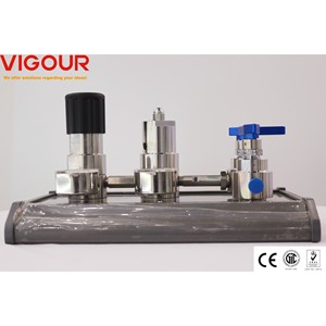 Regulador de <span class=keywords><strong>CO2</strong></span> de latón de doble cara para Panel de Control de presión de diseño Modular de Gas helio oxígeno para acetileno de argón propano LPG - Product Image 2