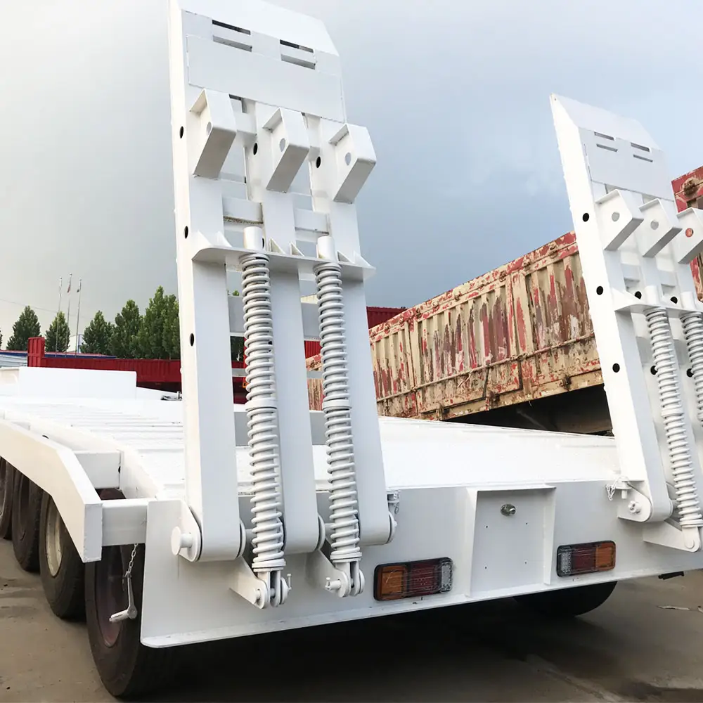 3 Axle 80t Heavy Cargo Excavator Trailers Gooseneck Galvanized Trailer Low Bed Truck Trailer