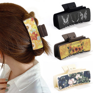 GENYA nuovo Design artiglio di girasole vari Design <span class=keywords><strong>Art</strong></span> pelle da Cowboy in plastica fermaglio per capelli da donna capelli spessi - Product Image 2