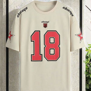 Camiseta Deportiva de Manga Corta Estampada 100% Poliéster al por Mayor OEM, Jersey de Fútbol Americano de Alta Calidad con Logotipo Personalizado, Transpirable para Verano - Product Image 3