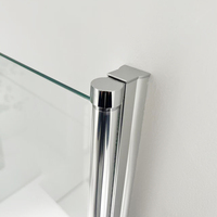 Portes de douche rectangulaires FUSA, porte pivotante en verre, aluminium, verre trempé de 6 mm, structure durable pour salle de bain, hôtel