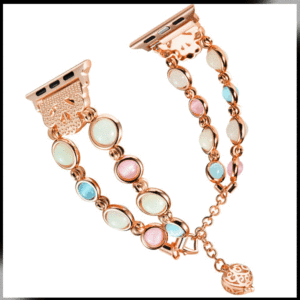 <span class=keywords><strong>Bracelet</strong></span> de montre pour femmes de luxe avec perles pour montre 38 mm/42 mm <span class=keywords><strong>Bracelet</strong></span> de montre <span class=keywords><strong>iPhone</strong></span> avec pierres précieuses et pierres - Product Image 3