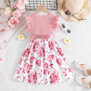 Dress for Kids Children 4-7 Years <b>Old</b> Polyester /Cotton Children's Clothing Lace Sleeveless Formal Green Princess Girls' Dresses - Product Image 2