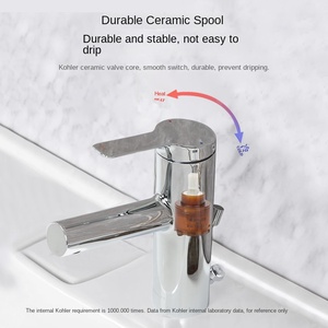 Robinet moderne monotrou 28994/28996T en laiton avec cartouche céramique pour eau froide et chaude, pour lavabo - Product Image 3